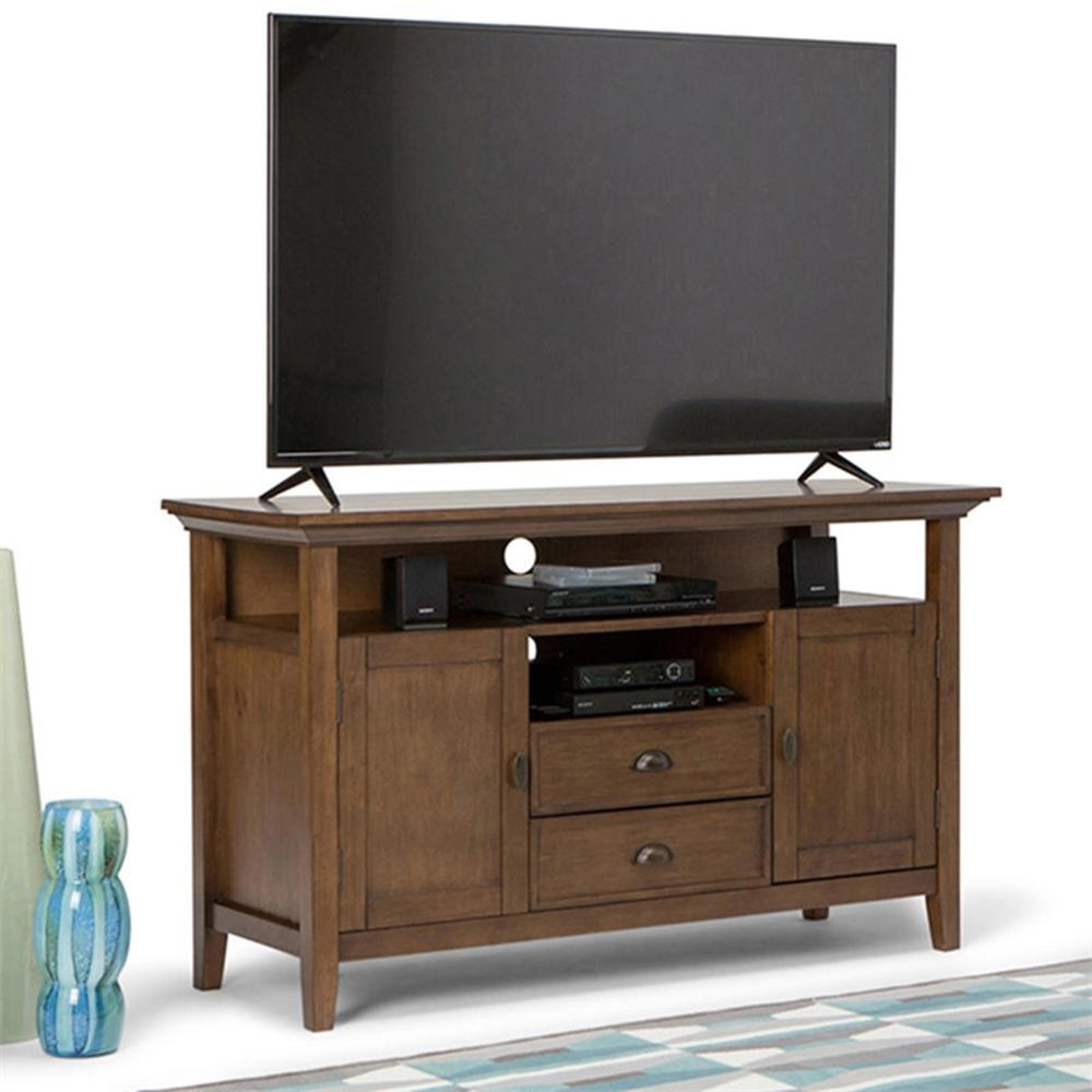 Simpli Home 3AXCADM-06 Redmond 54" Wide TV Stand - Rustic Natural Aged Brown