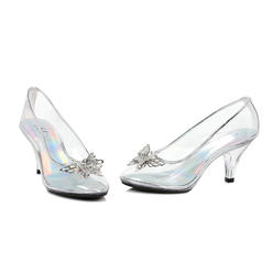 Ellie The Costume Center Clear and Black Butterfly Embellished Women Adult Halloween Shoes Costume Accessory - Size 6