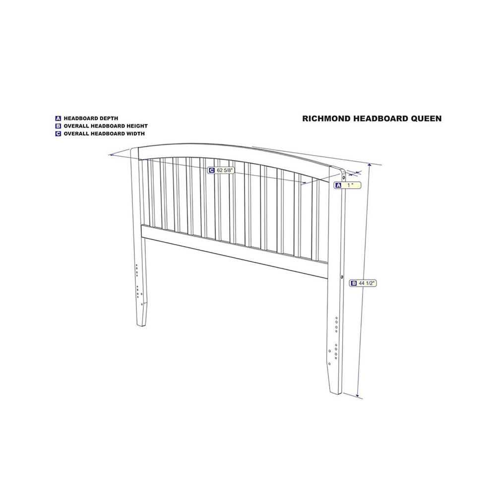 Atlantic Richmond Queen Spindle Headboard White
