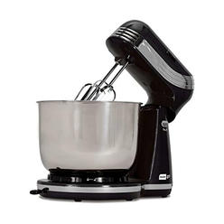 Dash Stand Mixer (Electric Mixer for Everyday Use): 6 Speed Stand Mixer with 3 qt Stainless Steel Mixing Bowl, Dough Hooks &
