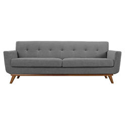 Modway LexMod Engage Upholstered Fabric Sofa in Expectation Gray