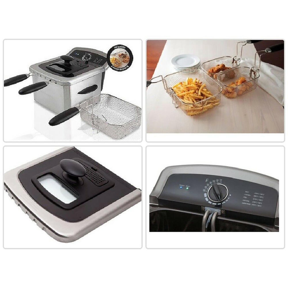 Farberware 201639 Royalty Stainless Steel 4L Deep Fryer Gray