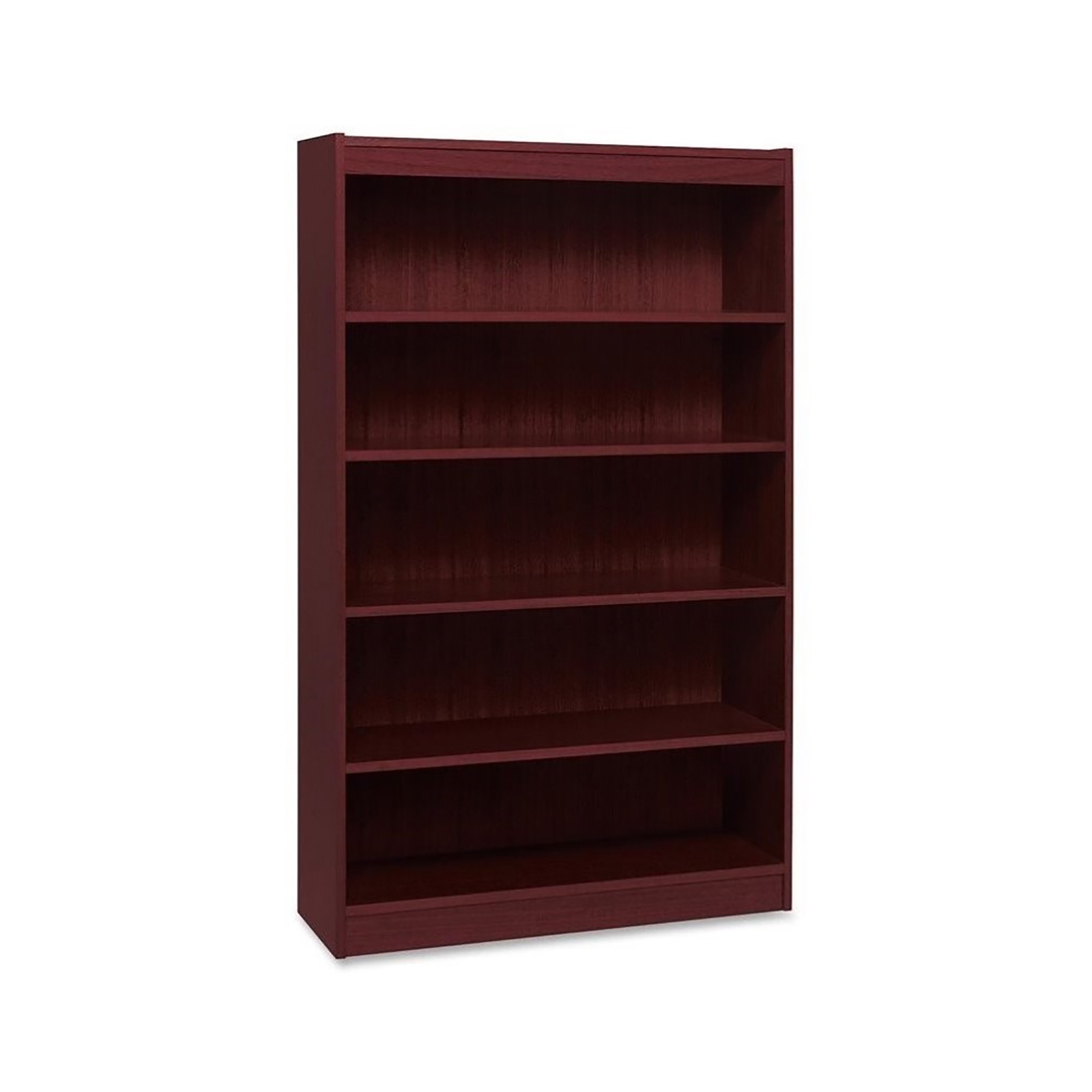 Lorell 5-Shelf Panel Bookcase - Mahogany