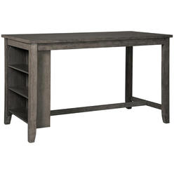 Ashley Signature Design by Ashley caitbrook Rustic counter Height Dining Table with Storage, Dark gray