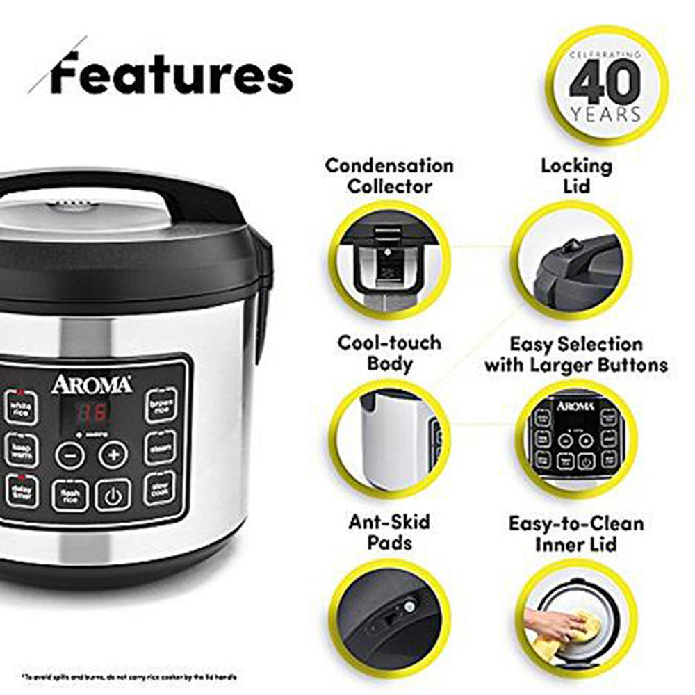 Aroma Housewares ARC-150SB  20 Cup Digital Slow Rice Cooker with Food Steamer