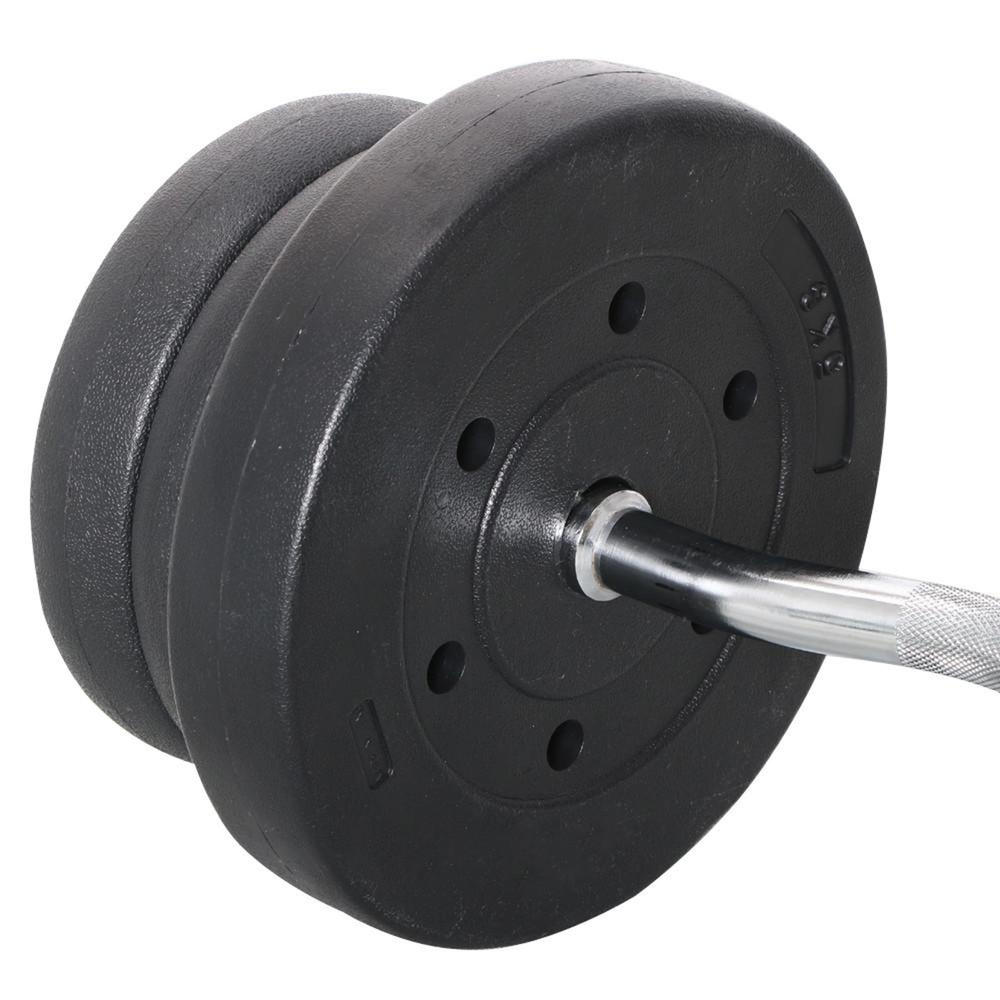 Yaheetech 55lb Olympic Barbell Dumbbell Weight Set - Black