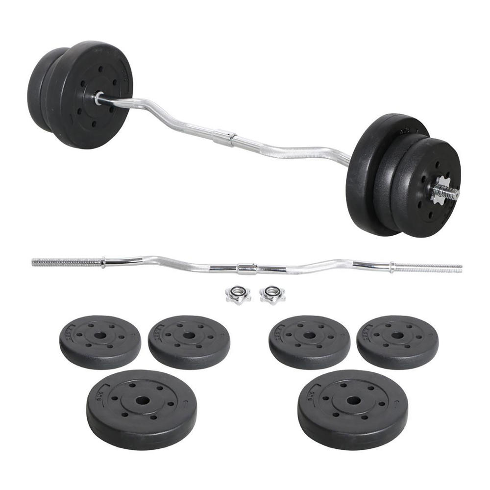 Yaheetech 55lb Olympic Barbell Dumbbell Weight Set Black