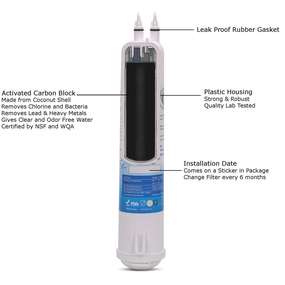 OnePurify RFC3800A Refrigerator Water Filter Replacement