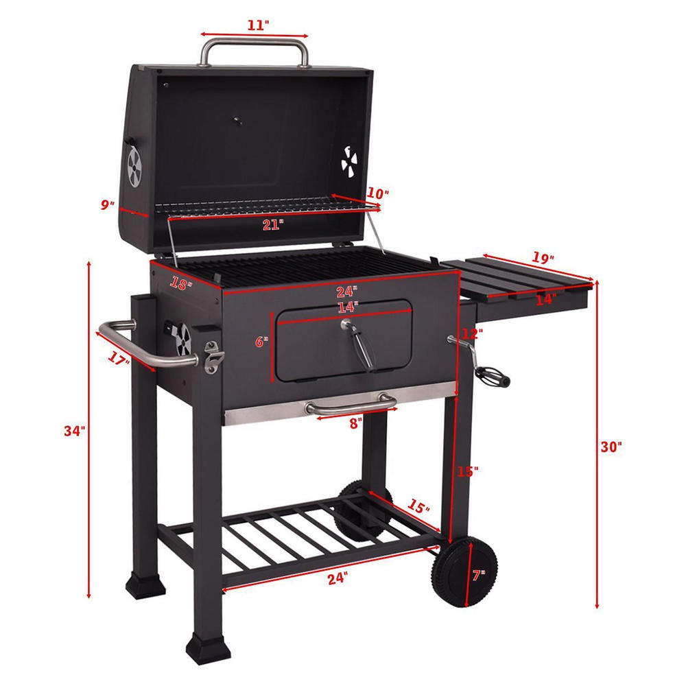 Goplus OP3307 Portable Barbecue Grill - Steel