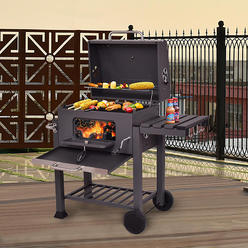 Goplus Charcoal Grill Barbecue BBQ Grill Outdoor Patio Backyard Cooking Wheels Portable