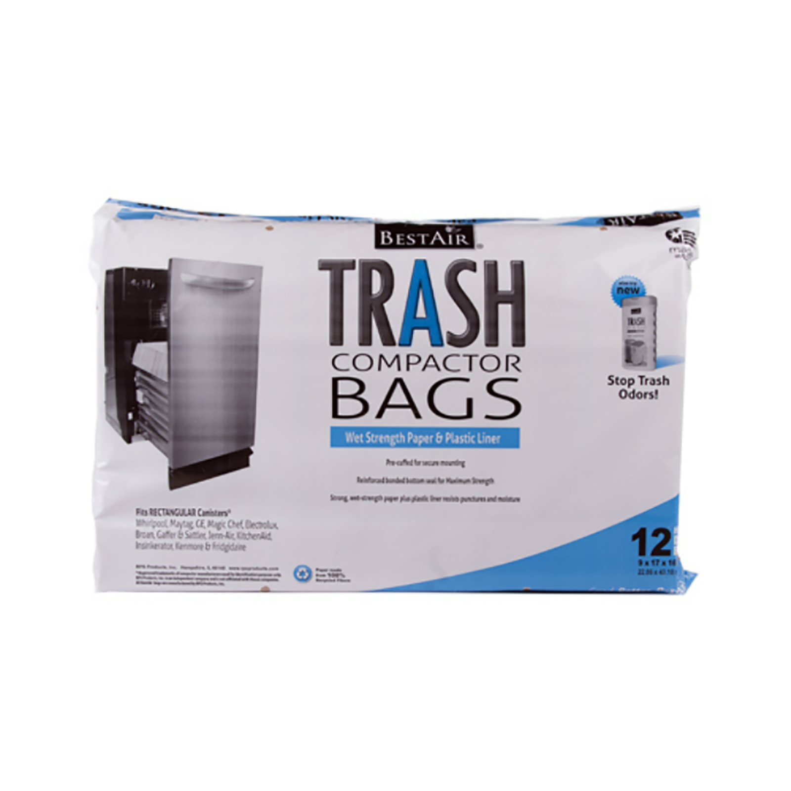 BestAir WMCK13350126 12pc. Trash Compactor Bags
