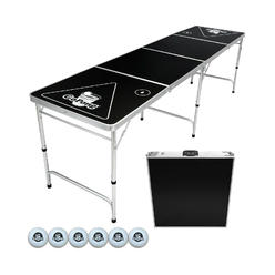 goPong 8-Foot Portable Folding Beer Pong  Flip cup Table (6 Balls Included)