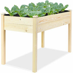 Costway Goplus Wooden Raised Vegetable Garden Bed Elevated Grow Vegetable Planter
