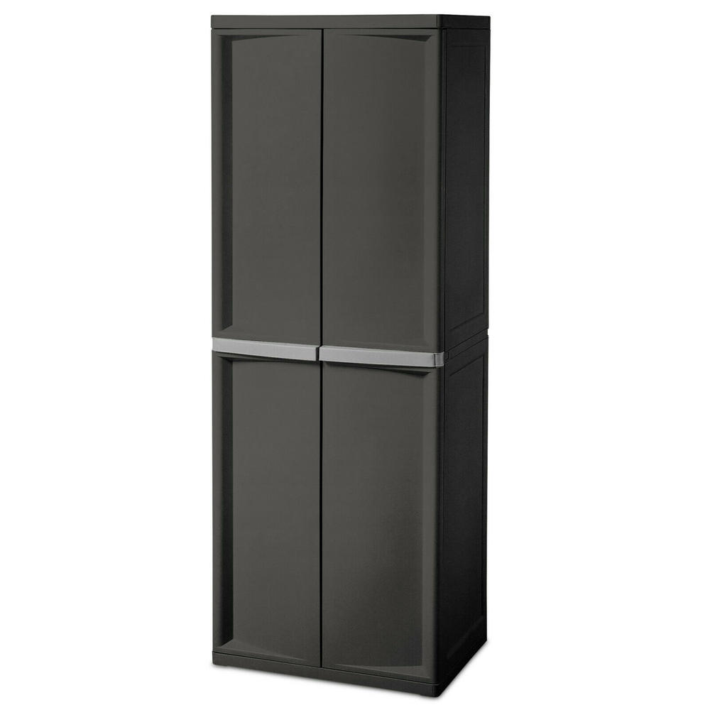 Sterilite 4 Shelf Kitchen Cabinet Pantry Storage Cupboard