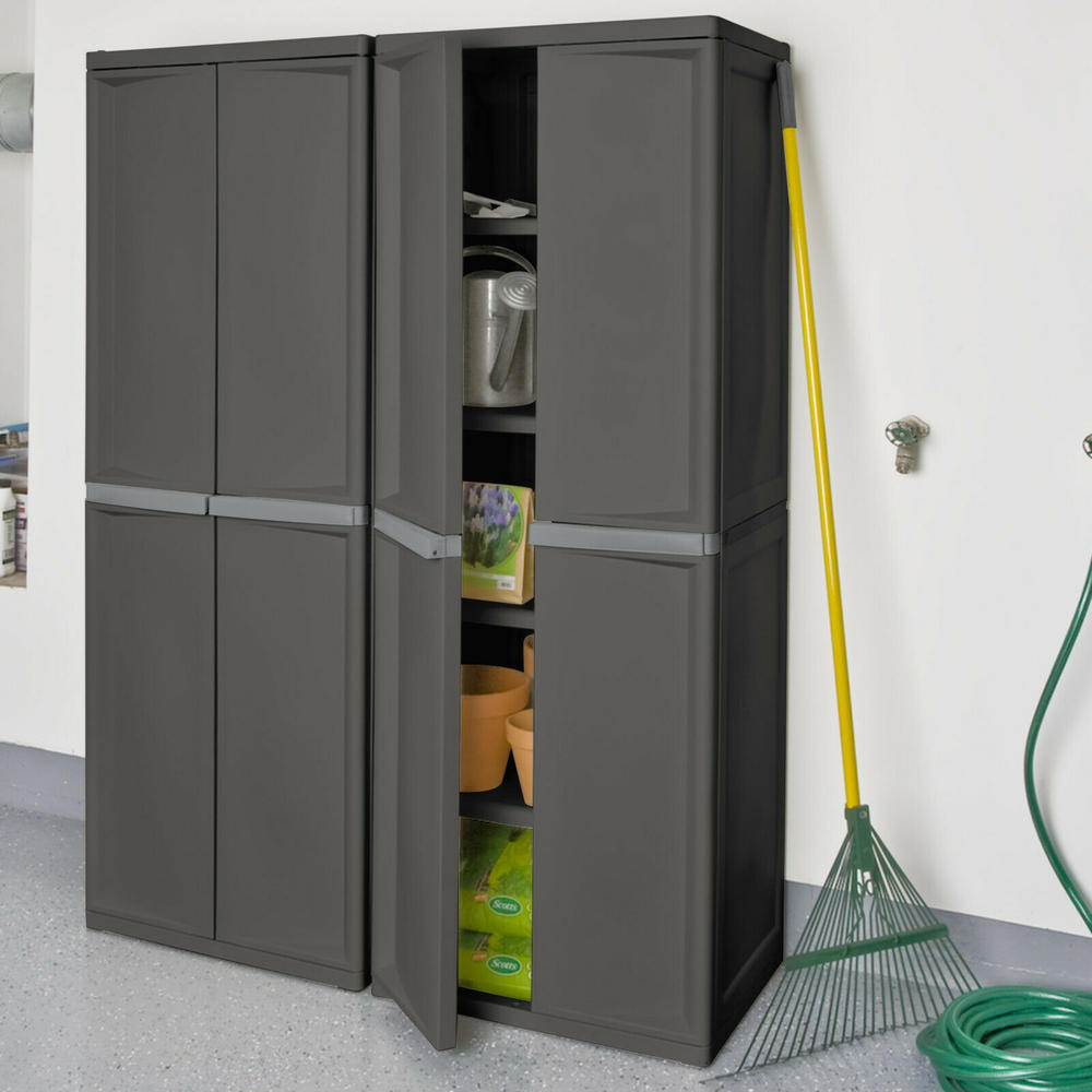 Sterilite 4 Shelf Kitchen Cabinet Pantry Storage Cupboard