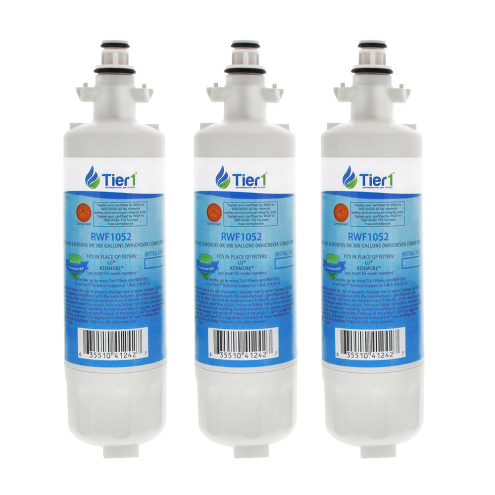 Tier1 RWF1052 3pc. Refrigerator Replacement Water Filter Set for LG