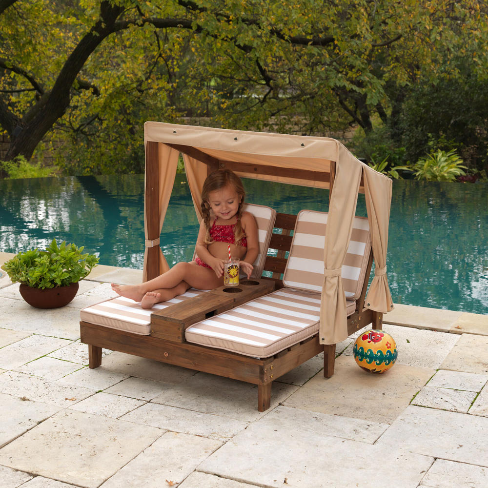 KidKraft 00534 Double Chaise Lounge for Kids-Espresso and Oatmeal