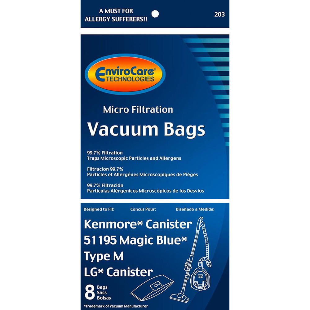 Envirocare 20-51195  8pc. Micro Filtration Vacuum Bag Set-White