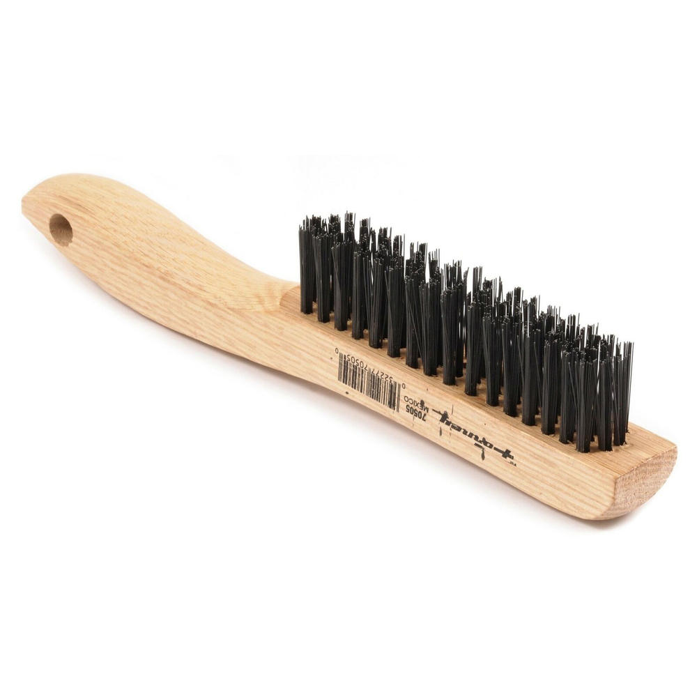 Forney 70505 Scratch Brush with Wood Shoe Handle