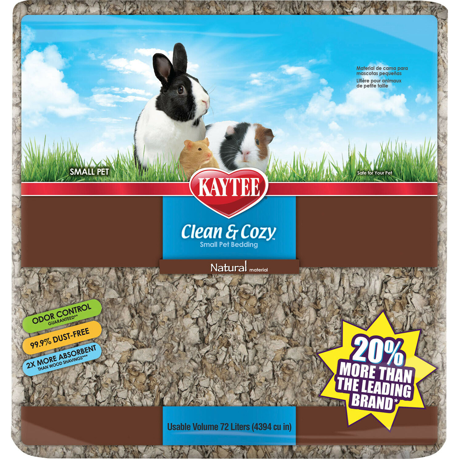 Kaytee Pet Products 38000068 Clean & Cozy 72L Small Animal Bedding-Natural