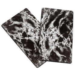 Miles Kimball 351050 Faux Marble Burner Covers Set of 2, One Size, Black, Black 