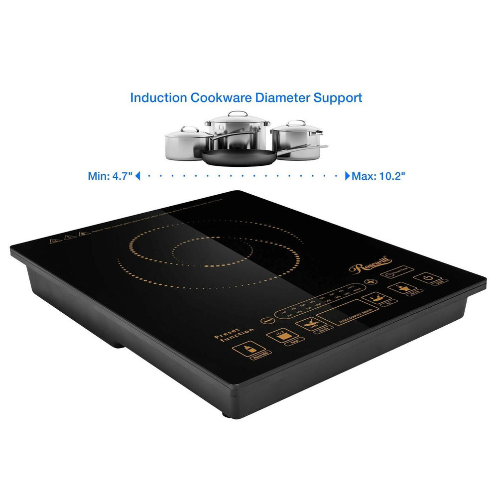 Rosewill RHAI16002 5 Pre Programmed Induction Cooker Cooktop with Stainless Steel Pot