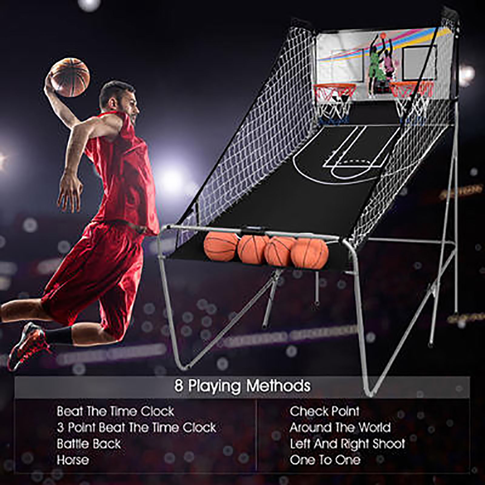 Costway Costway Double Shot Electronic Basketball Game