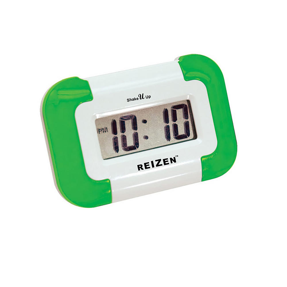 MaxiAids 10142 Reizen Shake U Up Travel Alarm Clock - White