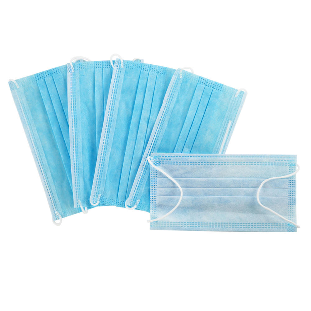 MaxOffers 50pc. 3-ply Disposable Face Mask Set - Blue and White