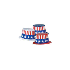 The Beistle Company Beistle 66629-25 25-Pack Plastic Toppers with Patriotic Band