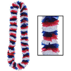 Beistle Pack of 48 Red, White and Blue Patriotic Soft-Twist Poly Party Leis