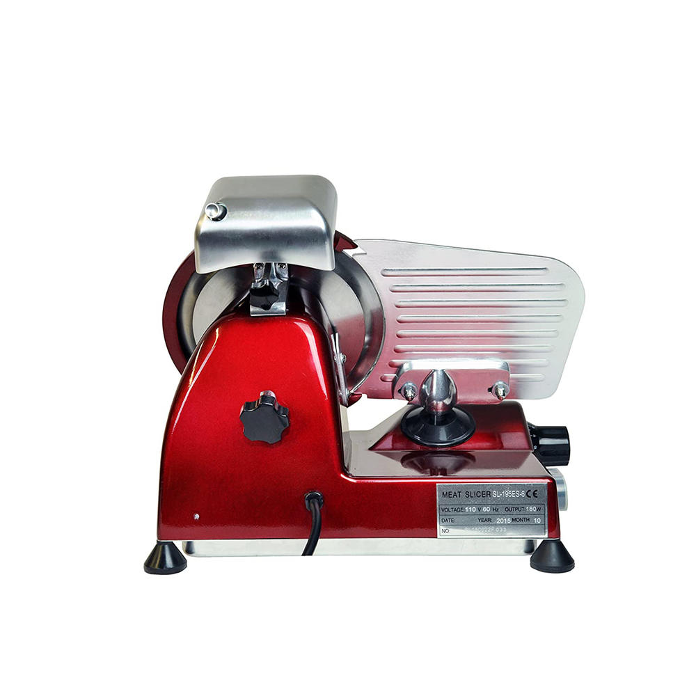 KitchenWare Station MS-6N 6" Professional Semi Automatic Meat Slicer - Red