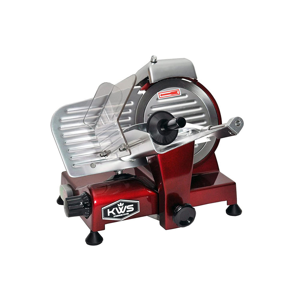 KitchenWare Station MS-6N 6" Professional Semi Automatic Meat Slicer - Red