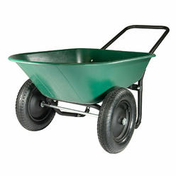 Marathon Garden Star Marathon Yard Rover ?2 Tire Wheelbarrow Garden Cart - Green/Black