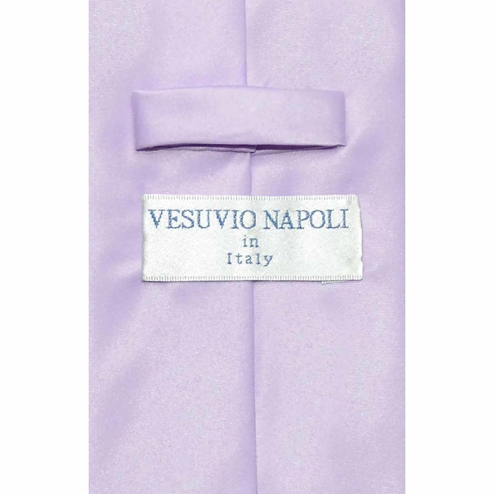 Vesuvio Napoli Men's Solid Necktie - Lavender Purple