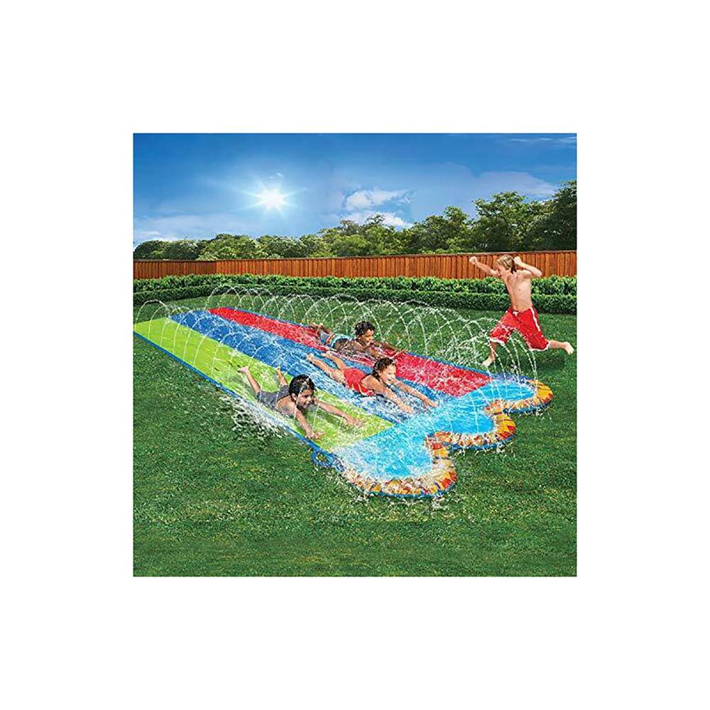 Banzai Slip and Slide Inflatable Triple Racer Water Slide - Multicolor