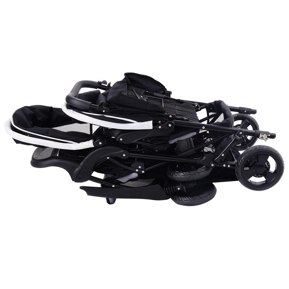 Safeplus Foldable Twin Stroller Black