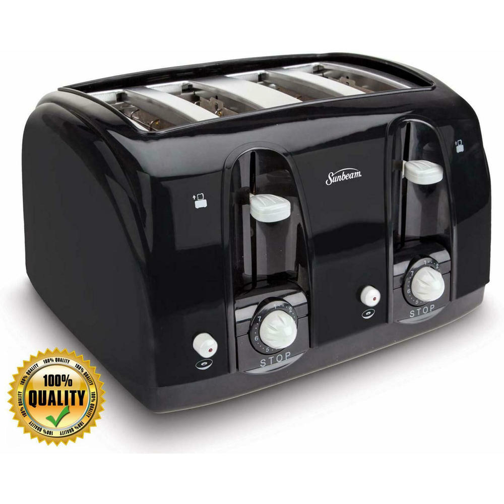 Sunbeam 003911100000 Wide Slot 4-Slice Toaster - Black