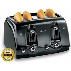 sunbeam wide slot 4-slice toaster, black (003911-100-000)