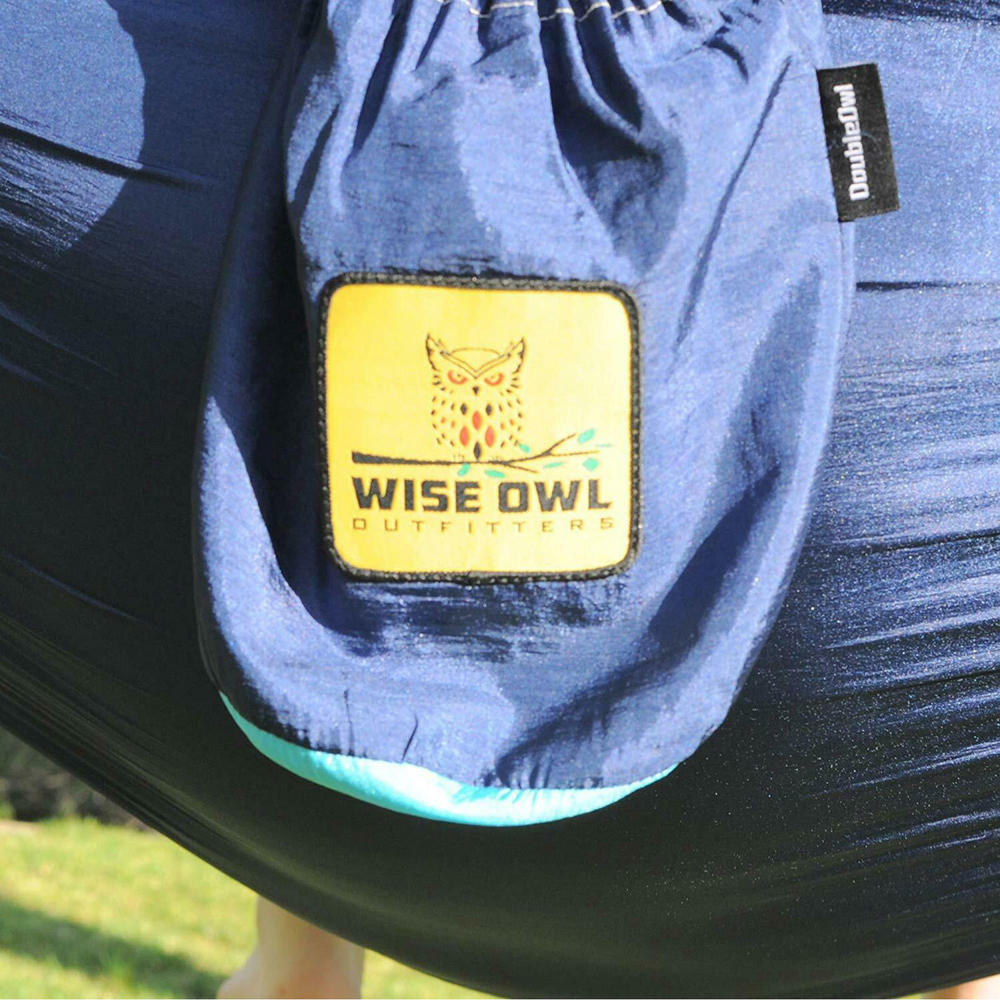 Wise Owl Outfitters Doubleowl Camping Hammock - Navy Blue and Light Blue