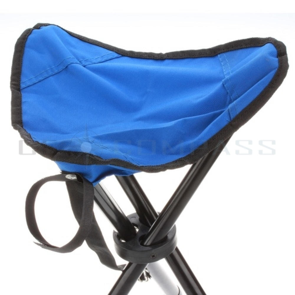 CE Compass Outdoor Small Size Portable Folding Chair with 3 Leg Stool for Hiking - Blue