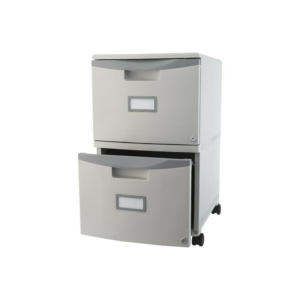 Storex 2 Drawer Mobile Cabinet Storage with Casters