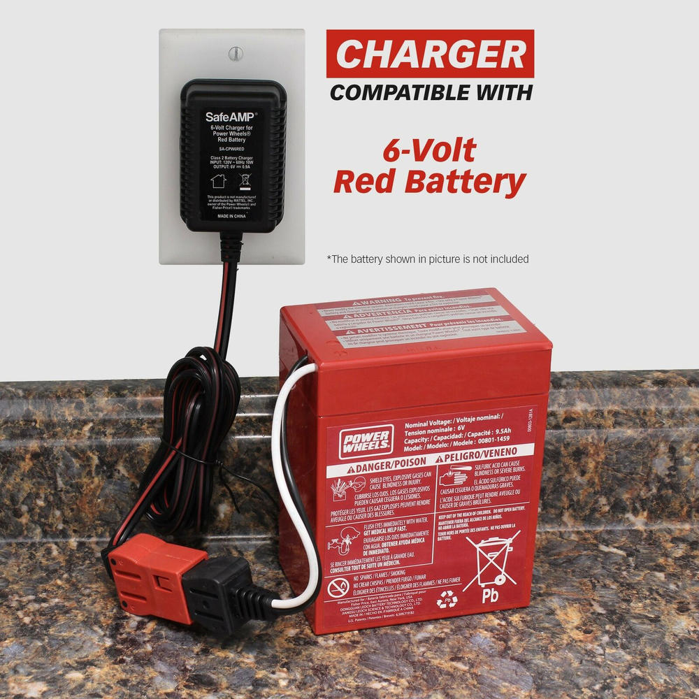 SafeAMP SA-CPW6RED 6V Charger for Fisher-Price Power Wheels Red Battery