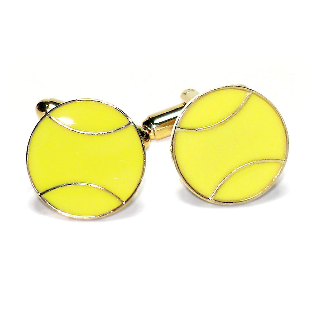 Krisar Men’s Tennis Ball Cufflinks–Yellow and Gold