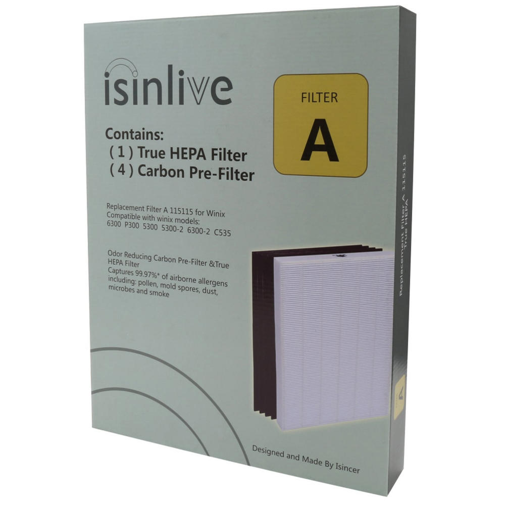 Isinlive 115115 5pc. Air Purifier Replacement Filters