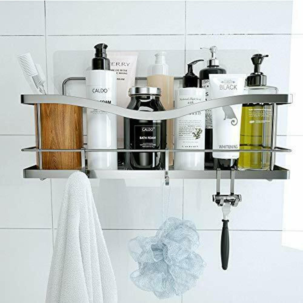 KINCMAX Shower Caddy Basket Shelf with Hooks