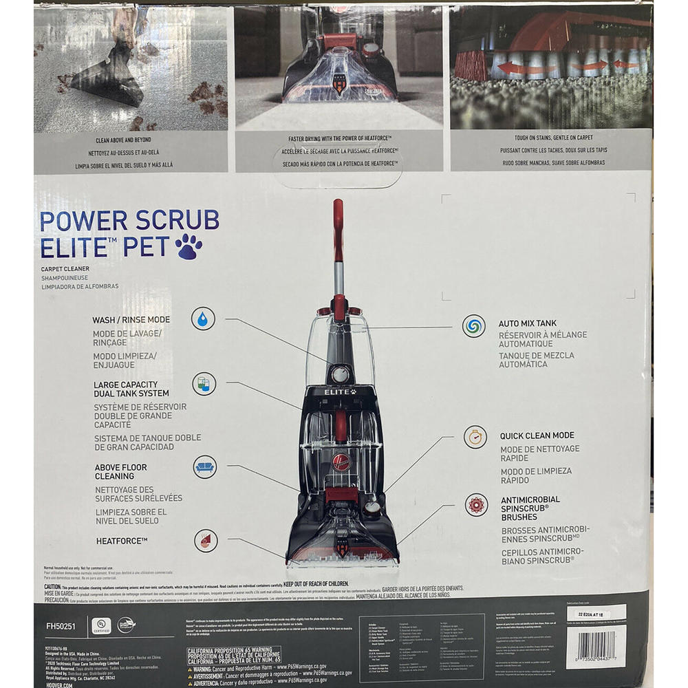 Hoover Power Scrub 10A Pet Carpet Cleaner Red