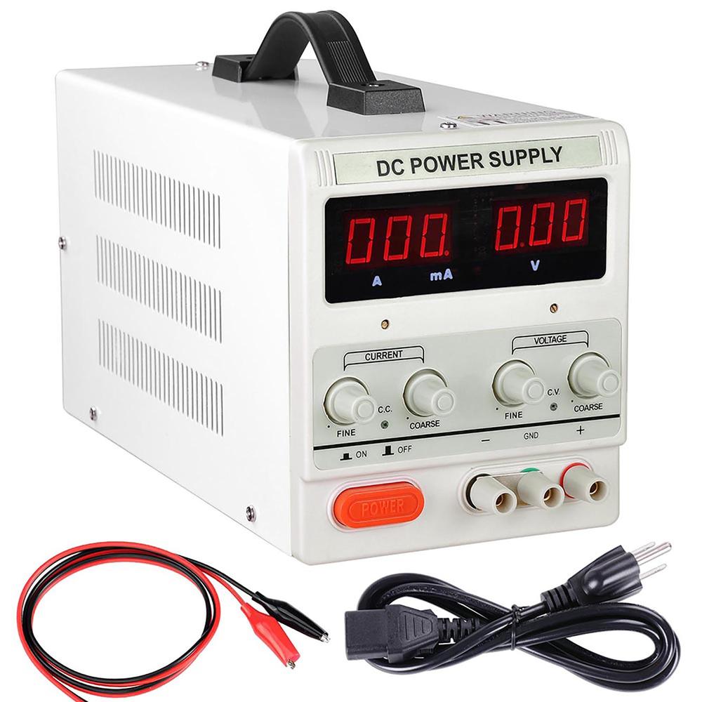 AplusBuy 30V 5A 110V Precision Variable Digital DC Power Supply with Cable