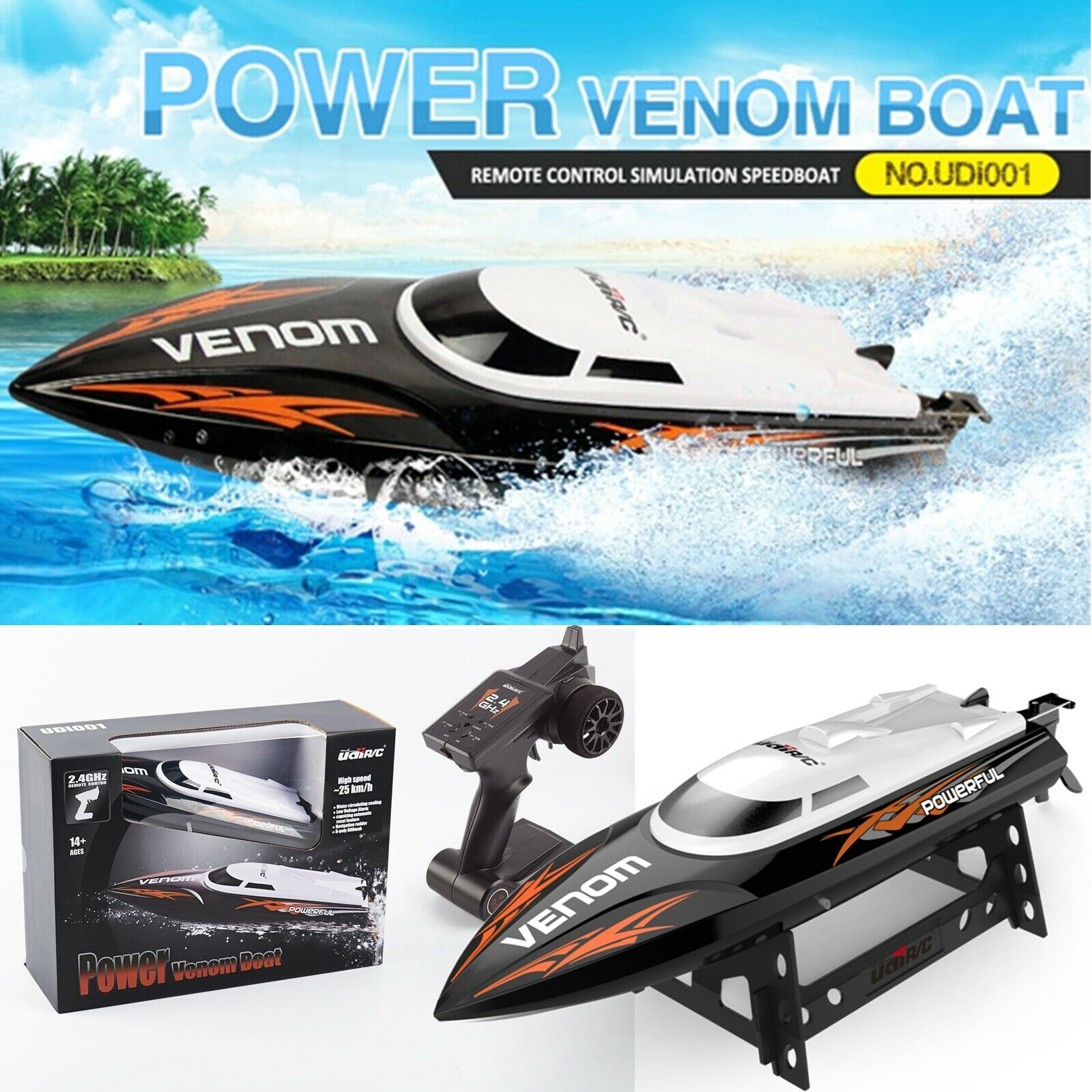 udirc 2.4 ghz high speed remote control electric boat