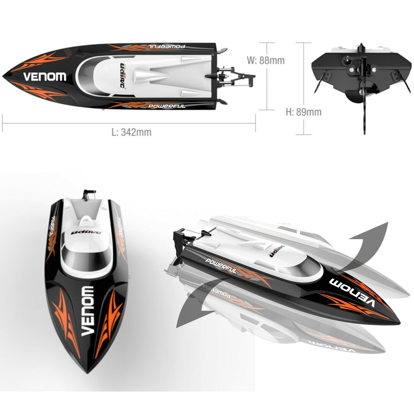 udirc 2.4 ghz high speed remote control electric boat